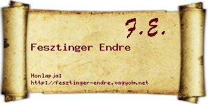 Fesztinger Endre névjegykártya